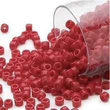 Seed beads, Delica 11/0 rød 7,5 gram. DB0723V