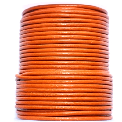 Lædersnøre,  orange , ø2,0mm, 1 meter