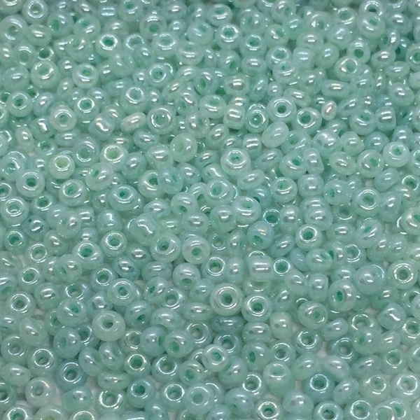 Seed beads 11/0, lys havgrøn, 10 gram