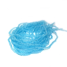 Aqua blå klar glasperle linse facet, streng, 3x2,5mm