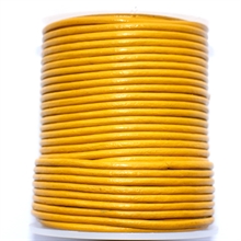 Lædersnøre, brændt gul , ø2,0mm, 1 meter