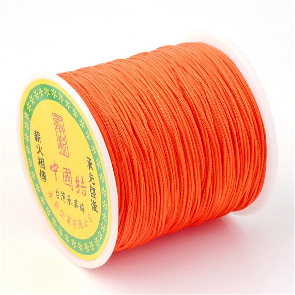 Knyttesnøre, orange, 0,5mm, nylon, 2 meter