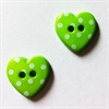 Knapper, hjerteformet, grønne, 4 stk