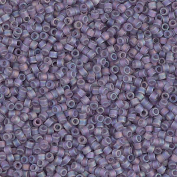 Seed beads, Delica 11/0, matte light amethyst rainbow, 7,5 gram. DB0870V