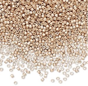 Seed beads, Delica 11/0, mat galvaniseret champagne